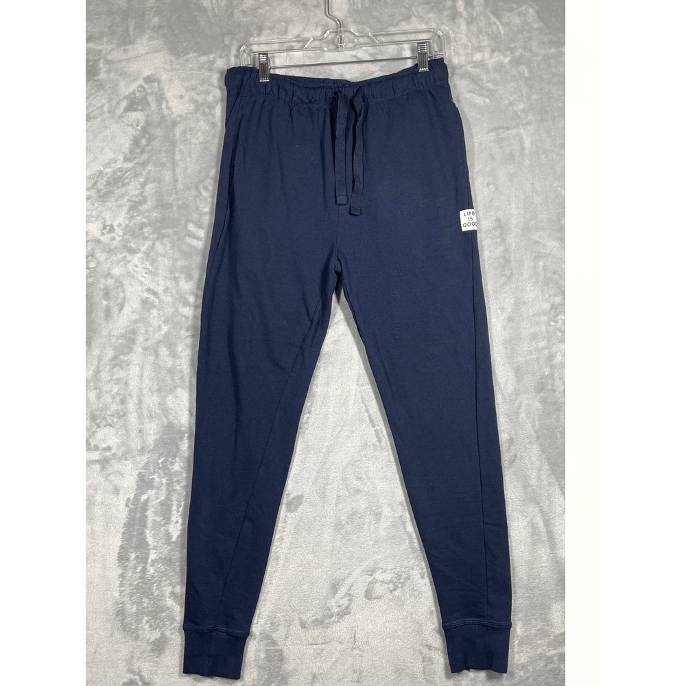 Life is Good Mens Navy Blue Cotton Blend Sleepwear Jogger Pajama Pants Size M
